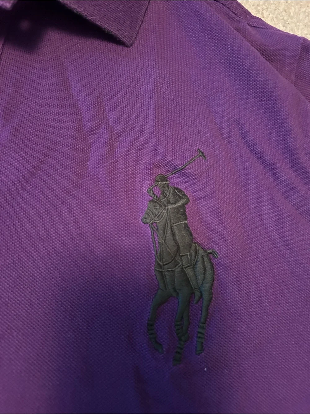 XL Polo Ralph Lauren Custom Slim Fit Big Pony Polo patch Shirt Purple